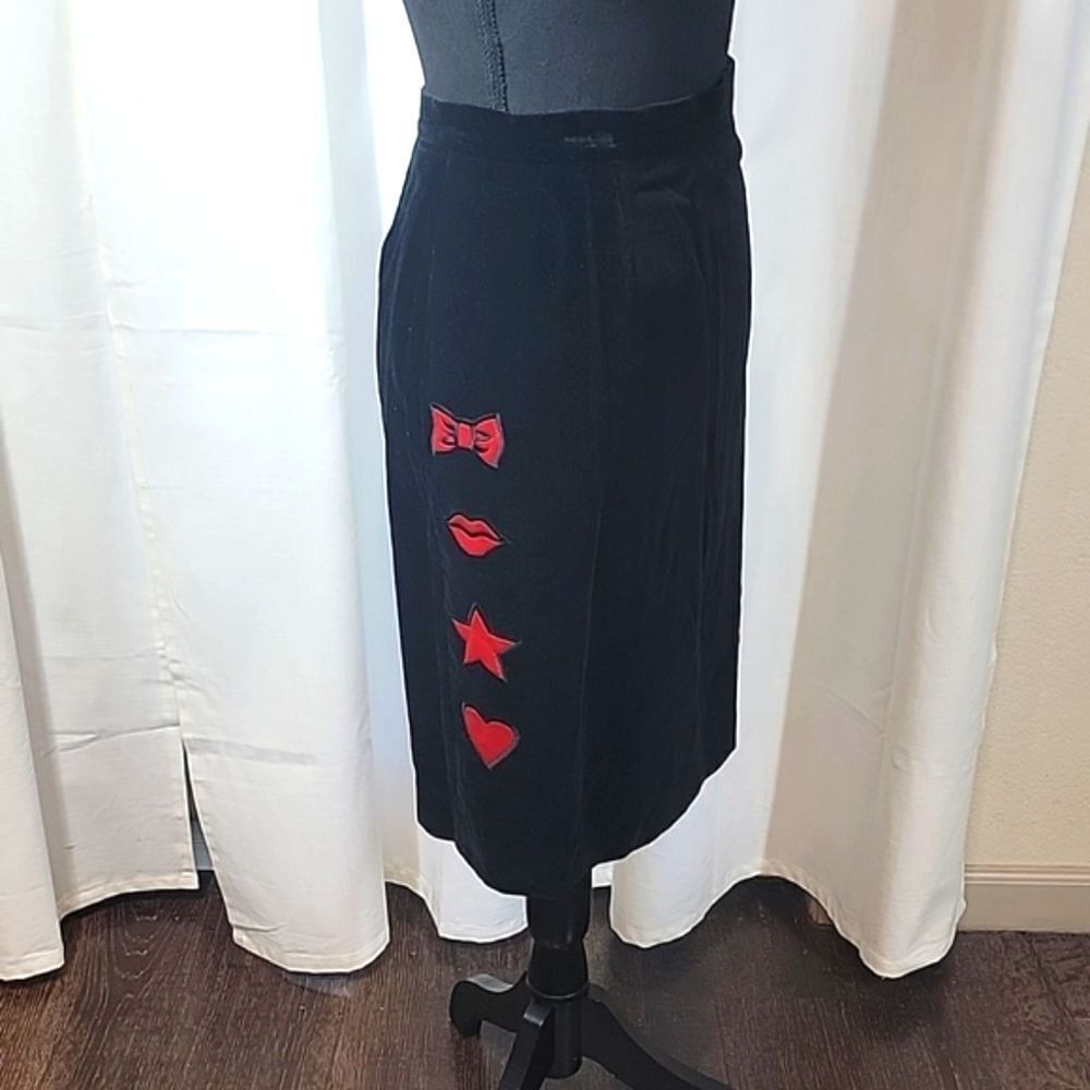 ESCADA by Magaretha Ley Vintage Black Velvet Pencil Skirt - Picture 2 of 15